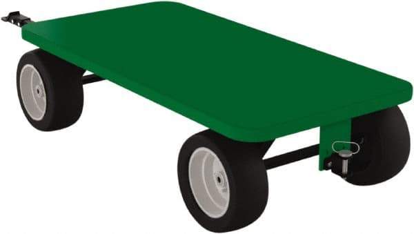 Valley Craft - 2,000 Lb Capacity Steel Quad Steer Trailer System - Steel Deck, 36" OAW, 72" Platform Length x 19-1/2" Platform Height, Pneumatic Casters - Apex Tool & Supply
