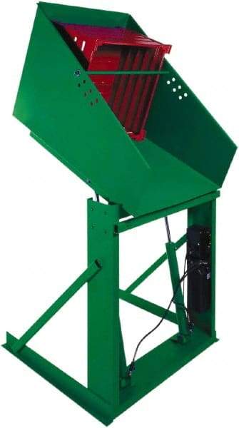 Valley Craft - 4,000 Lb Load Capacity, Steel Box Dumper - 66" Wide x 48" Long x 72" High, Green - Apex Tool & Supply