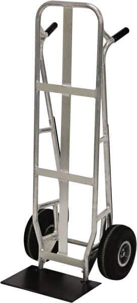 Valley Craft - 600 Lb Capacity 51" OAH Hand Truck - Dual Loop Handle, Aluminum, Pneumatic Wheels - Apex Tool & Supply