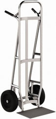 Valley Craft - 600 Lb Capacity 51" OAH Hand Truck - Dual Loop Handle, Aluminum, Pneumatic Wheels - Apex Tool & Supply