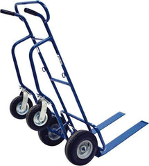 Valley Craft - 600 Lb Capacity 62" OAH Hand Truck - Dual Loop Handle, Steel, Pneumatic Wheels - Apex Tool & Supply