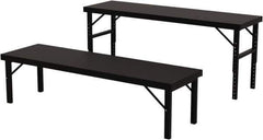 Valley Craft - 28 Wide x 96" Deep x 28" High, Steel Work Table - 14 Gauge Stainless Steel Top, Adjustable Height Legs, Gray - Apex Tool & Supply