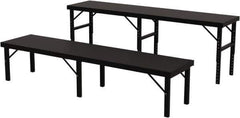 Valley Craft - 28 Wide x 120" Deep x 28" High, Steel Work Table - 14 Gauge Stainless Steel Top, Adjustable Height Legs, Gray - Apex Tool & Supply