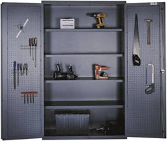 Valley Craft - 4 Shelf Pegboard Storage Cabinet - Steel, 48" Wide x 24" Deep x 78" High, Gray - Apex Tool & Supply