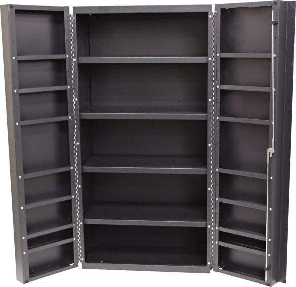 Valley Craft - 16 Shelf Storage Cabinet - Steel, 48" Wide x 24" Deep x 84" High, Gray - Apex Tool & Supply