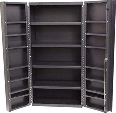 Valley Craft - 16 Shelf Storage Cabinet - Steel, 48" Wide x 24" Deep x 84" High, Gray - Apex Tool & Supply