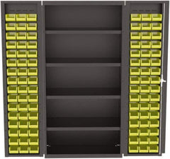 Valley Craft - 4 Shelf 96 Bin Storage Cabinet - Steel, 36" Wide x 24" Deep x 72" High, Gray - Apex Tool & Supply