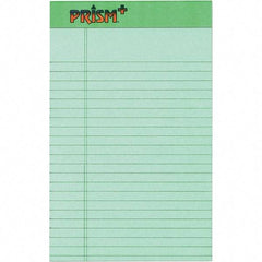 TOPS - 50 Sheet, 5 x 8", Narrow Legal Pad - Pastel Green - Apex Tool & Supply