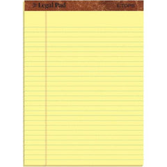TOPS - 50 Sheet, 8-1/2 x 11", Legal/Wide (Style) Legal Pad - Canary - Apex Tool & Supply