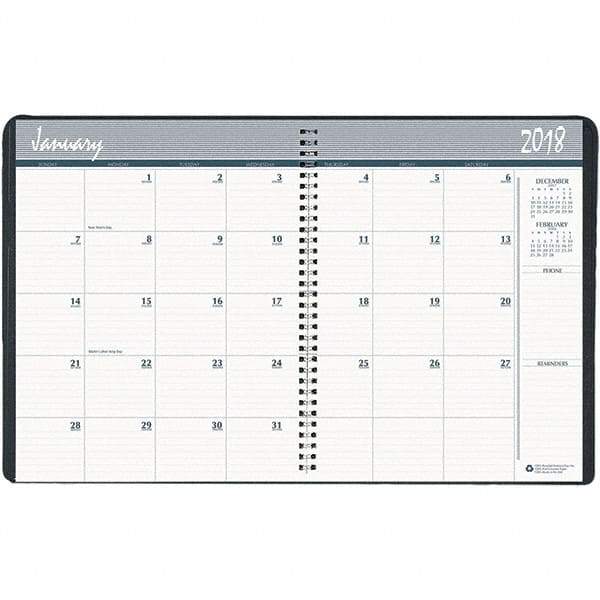 House of Doolittle - 32 Sheet, 6-7/8 x 8-3/4", Monthly Planner - Black - Apex Tool & Supply