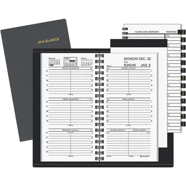 AT-A-GLANCE - 104 Sheet, 3-1/4 x 6-1/4", Weekly Appointment Book - Black & White - Apex Tool & Supply