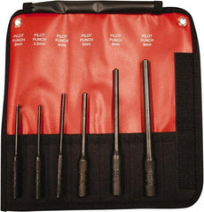Mayhew - 6 Piece, 3 to 8mm, Pin & Pilot Punch Set - Hex Shank, Steel, Comes in Kit Bag - Apex Tool & Supply
