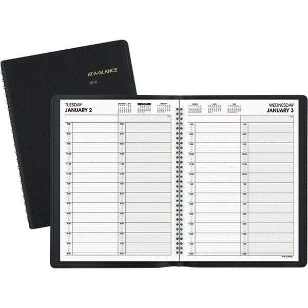AT-A-GLANCE - 365 Sheet, 8 x 10-7/8", Appointment Book - Black - Apex Tool & Supply