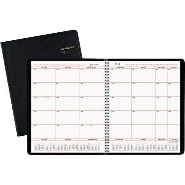 AT-A-GLANCE - 24 Sheet, 8 x 10", Monthly Planner - Black - Apex Tool & Supply