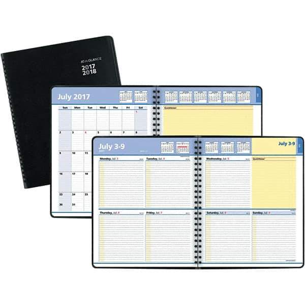 AT-A-GLANCE - 104 Sheet, 8 x 9-7/8", Weekly/Monthly Planner - Black - Apex Tool & Supply