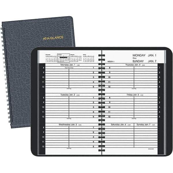 AT-A-GLANCE - 104 Sheet, 4-7/8 x 8", Weekly Appointment Book - Black - Apex Tool & Supply