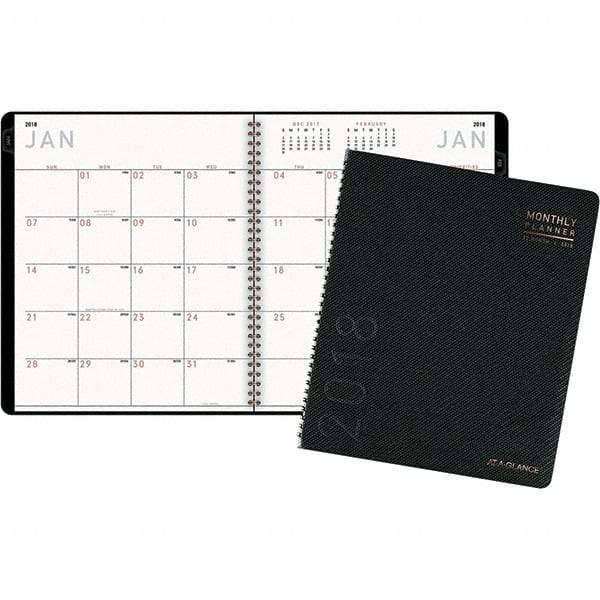 AT-A-GLANCE - 24 Sheet, 8-7/8 x 11", Monthly Planner - Graphite - Apex Tool & Supply