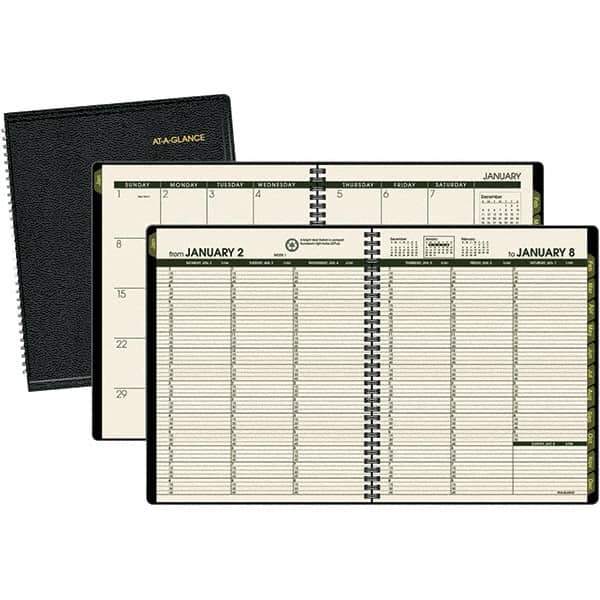 AT-A-GLANCE - 128 Sheet, 6-7/8 x 8", Weekly/Monthly Appointment Book - Black - Apex Tool & Supply