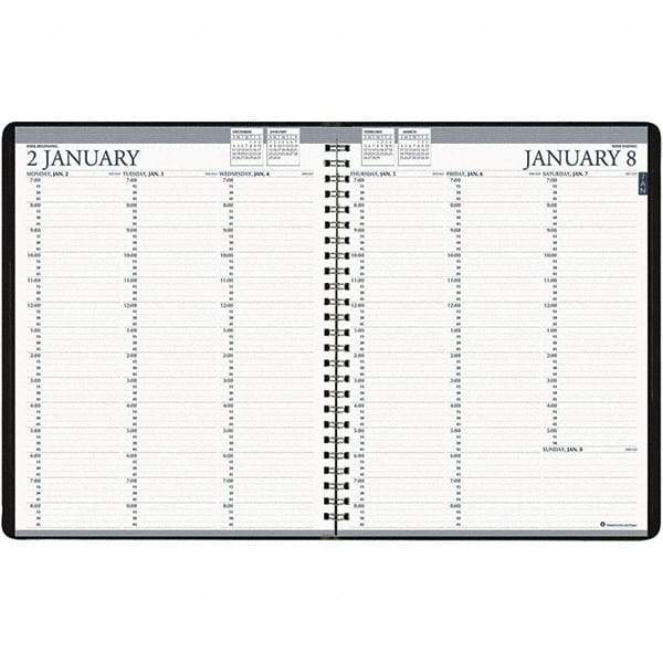 House of Doolittle - 224 Sheet, 8-1/2 x 11", Weekly Planner - Black - Apex Tool & Supply