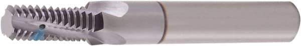 Vargus - 3/8-18 NPT, 0.439" Cutting Diam, 4 Flute, Solid Carbide Helical Flute Thread Mill - Internal/External Thread, 0.583" LOC, 2-7/8" OAL, 1/2" Shank Diam - Apex Tool & Supply