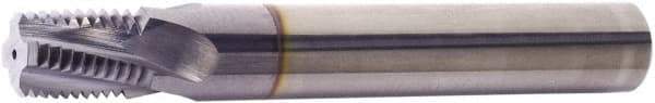 Vargus - 2-1/2-8 NPT, 0.746" Cutting Diam, 4 Flute, Solid Carbide Helical Flute Thread Mill - Internal/External Thread, 1-5/16" LOC, 4.016" OAL, 3/4" Shank Diam - Apex Tool & Supply