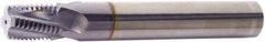 Vargus - 2-1/2-8 NPT, 0.746" Cutting Diam, 4 Flute, Solid Carbide Helical Flute Thread Mill - Internal/External Thread, 1-5/16" LOC, 4.016" OAL, 3/4" Shank Diam - Apex Tool & Supply