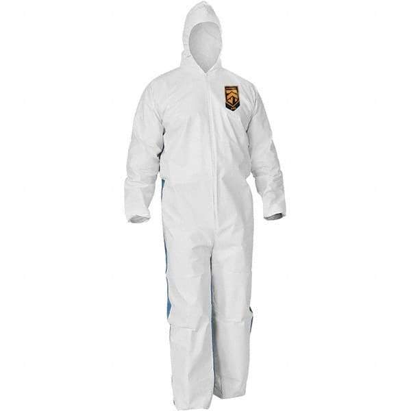 KleenGuard - Size 4XL SMS General Purpose Coveralls - Blue, Zipper Closure, Elastic Cuffs, Elastic Ankles, Serged Seams - Apex Tool & Supply