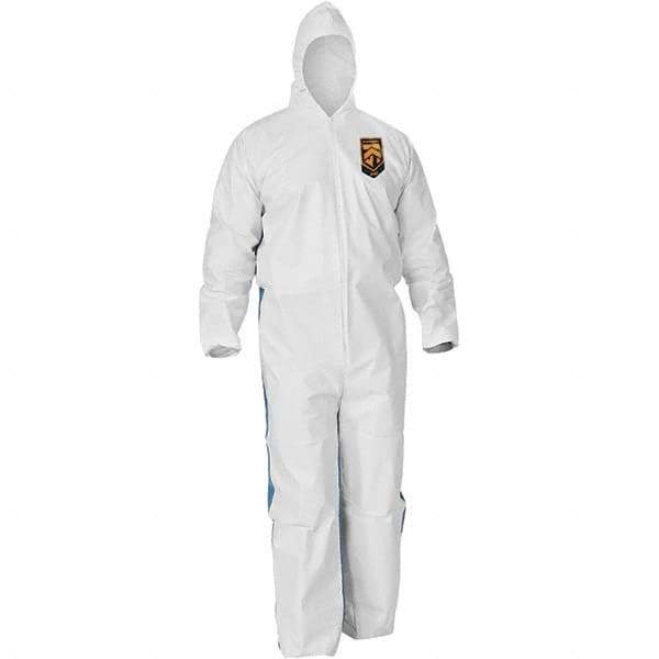 KleenGuard - Size 2XL SMS General Purpose Coveralls - Blue, Zipper Closure, Elastic Cuffs, Elastic Ankles, Serged Seams - Apex Tool & Supply