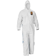 KleenGuard - Size 2XL SMS General Purpose Coveralls - Blue, Zipper Closure, Elastic Cuffs, Elastic Ankles, Serged Seams - Apex Tool & Supply
