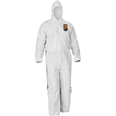 KleenGuard - Size XL SMS General Purpose Coveralls - Blue, Zipper Closure, Elastic Cuffs, Elastic Ankles, Serged Seams - Apex Tool & Supply