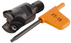 Kennametal - 19.05mm Cutting Diam, 3/4" Max Depth of Cut, Modular Connection Indexable Copy End Mill - 2 Inserts, RDHX 1003M0S Insert, KDM Toolholder - Apex Tool & Supply