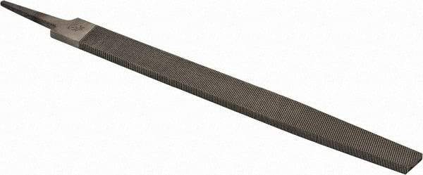 PFERD - 12" Long, Bastard Cut, Flat American-Pattern File - Single, Double Cut, 0.28" Overall Thickness, Tang - Apex Tool & Supply