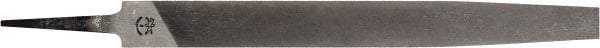 PFERD - 8" Long, Second Cut, Mill American-Pattern File - Single Cut, 0.14" Overall Thickness, Tang - Apex Tool & Supply