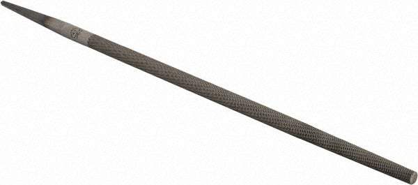 PFERD - 10" Long, Smooth Cut, Round American-Pattern File - Single Cut, 0.38" Overall Thickness, Tang - Apex Tool & Supply