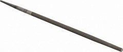 PFERD - 8" Long, Smooth Cut, Round American-Pattern File - Single Cut, 0.31" Overall Thickness, Tang - Apex Tool & Supply