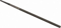 PFERD - 4" Long, Second Cut, Round American-Pattern File - Single Cut, 0.16" Overall Thickness, Tang - Apex Tool & Supply