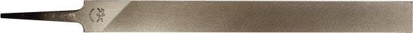 PFERD - 10" Long, Bastard Cut, Lathe American-Pattern File - Single Cut, 1/4" Overall Thickness, Tang - Apex Tool & Supply