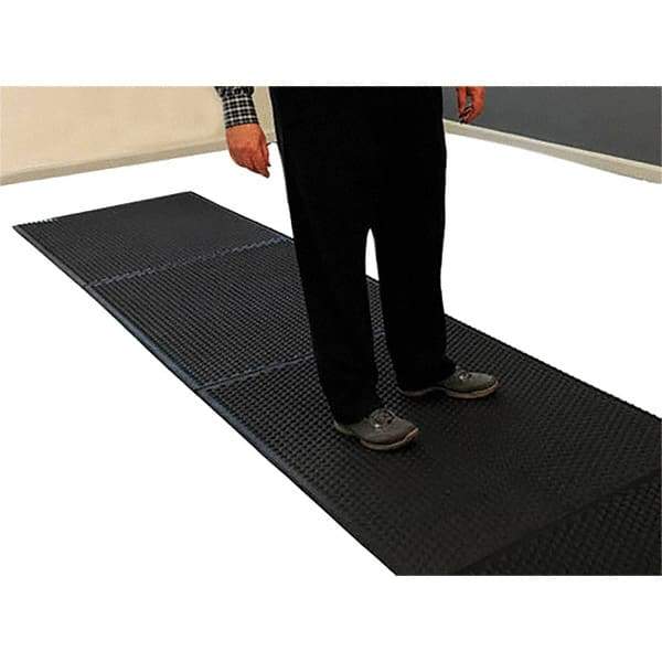 Barefoot - 2' Long x 3' Wide, Dry Environment, Anti-Fatigue Matting - Black, EPDM Rubber with EPDM Rubber Base - Apex Tool & Supply