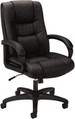 Basyx - 45-1/2" High Executive Chair - 28" Wide x 40" Deep, Vinyl Seat, Black - Apex Tool & Supply