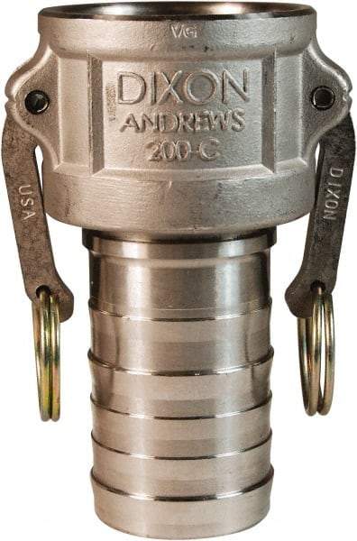 Dixon Valve & Coupling - 4" Stainless Steel Cam & Groove Suction & Discharge Hose Female Coupler Hose Shank - Part C, 100 Max psi - Apex Tool & Supply