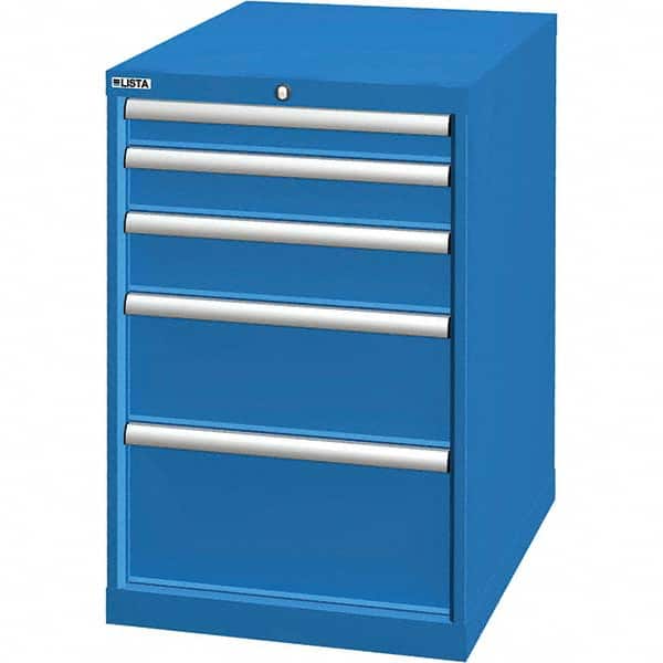 LISTA - 5 Drawer, 46 Compartment Bright Blue Steel Modular Storage Cabinet - Apex Tool & Supply