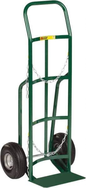 Little Giant - 800 Lb Capacity 47" OAH Cylinder Hand Truck - 8 x 14" Base Plate, Continuous Handle, Steel, Full Pneumatic Wheels - Apex Tool & Supply