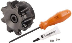 Kennametal - 3" Cut Diam, 1" Arbor Hole, 4.42mm Max Depth of Cut, 30° Indexable Chamfer & Angle Face Mill - 8 Inserts, HNGJ 0604... Insert, Right Hand Cut, 8 Flutes, Through Coolant, Series Dodeka Mini HD - Apex Tool & Supply