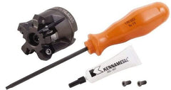Kennametal - 1" Cut Diam, 1/2" Arbor Hole, 4.42mm Max Depth of Cut, 30° Indexable Chamfer & Angle Face Mill - 5 Inserts, HNGJ 0604... Insert, Right Hand Cut, 5 Flutes, Through Coolant, Series Dodeka Mini HD - Apex Tool & Supply
