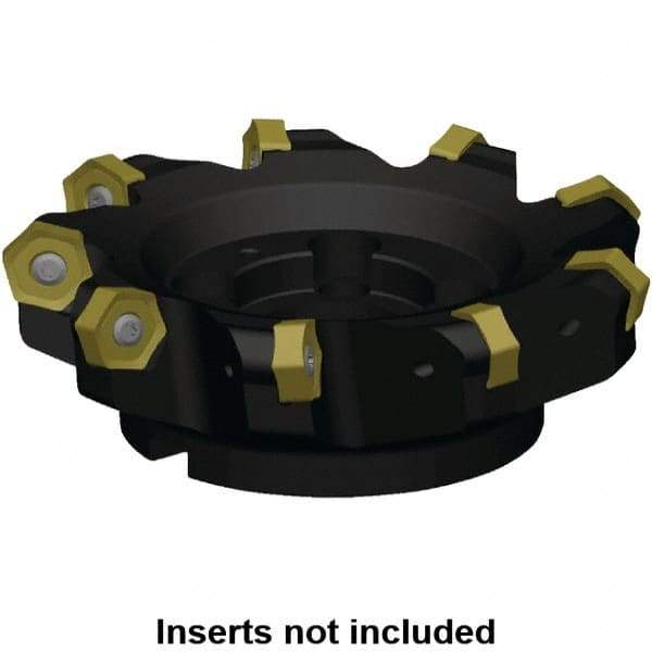 Kennametal - 267.31mm Cut Diam, 60mm Arbor Hole, 8mm Max Depth of Cut, 45° Indexable Chamfer & Angle Face Mill - 12 Inserts, HNPJ 1307... Insert, Right Hand Cut, 12 Flutes, Through Coolant, Series Dodeka Max - Apex Tool & Supply