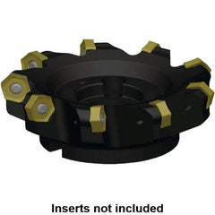 Kennametal - 267.31mm Cut Diam, 60mm Arbor Hole, 8mm Max Depth of Cut, 45° Indexable Chamfer & Angle Face Mill - 12 Inserts, HNPJ 1307... Insert, Right Hand Cut, 12 Flutes, Through Coolant, Series Dodeka Max - Apex Tool & Supply