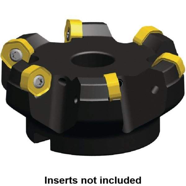 Kennametal - 8 Inserts, 3.667" Cutter Diam, 0.064" Max Depth of Cut, Indexable High-Feed Face Mill - 1.063" Arbor Hole Diam, 1.968" High, KSHR Toolholder, HNGJ 0905.. Inserts, Series Dodeka Mini High-Feed - Apex Tool & Supply