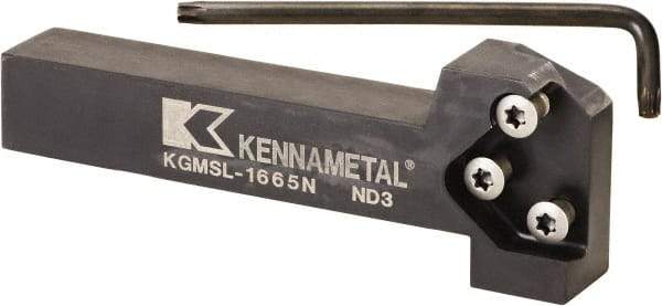 Kennametal - External Thread, 152.4mm OAL, Left Hand Indexable Grooving Cutoff Toolholder - 25.4mm Shank Height x 25.4mm Shank Width, KGMS Toolholder Style, Series A4 - Apex Tool & Supply