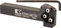 Kennametal - External Thread, 152.4mm OAL, Left Hand Indexable Grooving Cutoff Toolholder - 25.4mm Shank Height x 25.4mm Shank Width, KGMS Toolholder Style, Series A4 - Apex Tool & Supply