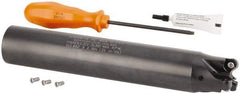 Kennametal - 32mm Cutting Diam, 32mm Shank Diam, 1.26" Max Depth of Cut, Straight Shank Indexable Copy End Mill - 3 Inserts, RN.J 1204M0.. Insert, KDR Toolholder, Through Coolant - Apex Tool & Supply